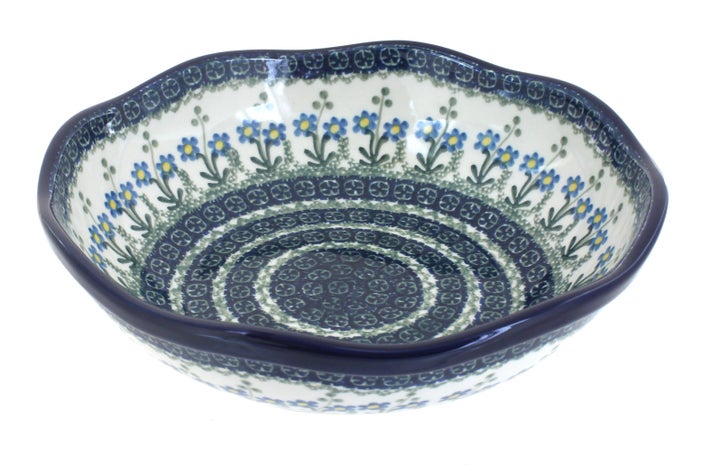 Ceramika Artystyczna Blue Posy Large Serving Piece — Polish Pottery