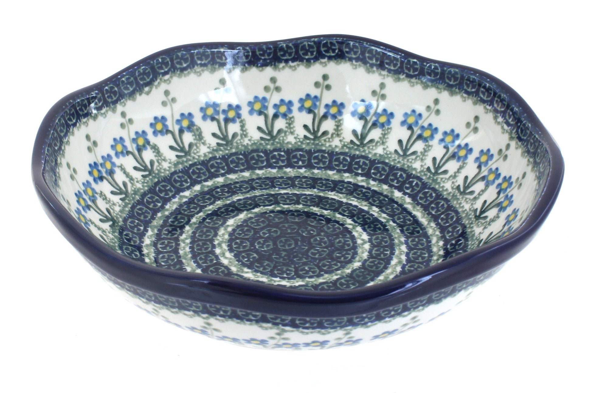 Ceramika Artystyczna Blue Posy Large Serving Piece — Polish Pottery