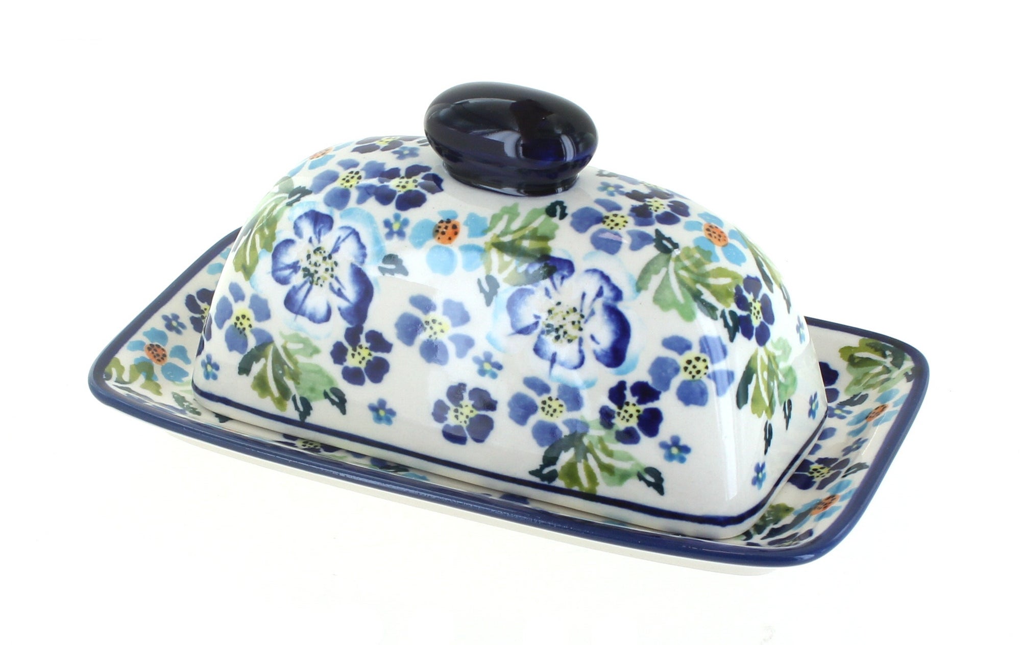 Zaklady Vintage Violet Butter Dish — Polish Pottery