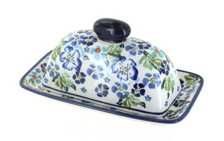Zaklady Vintage Violet Butter Dish — Polish Pottery