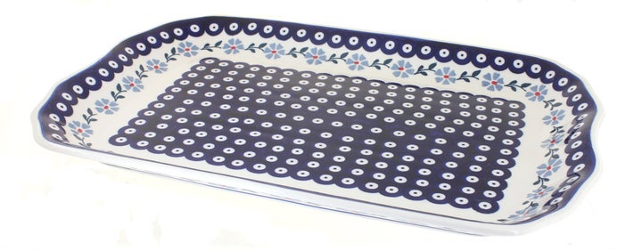 Manufaktura Blue Violet Large Serving Piece — Polish Pottery