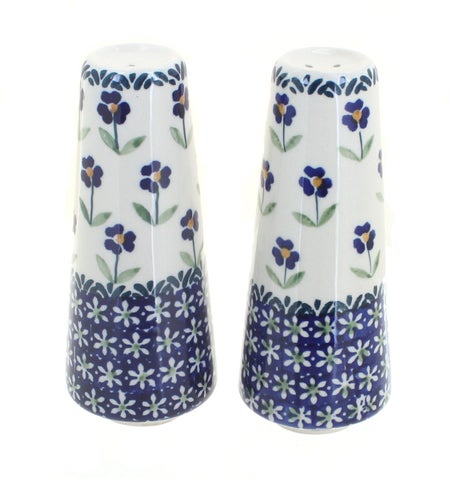 Manufaktura Blue Daisy Salt & Pepper Shaker — Polish Pottery