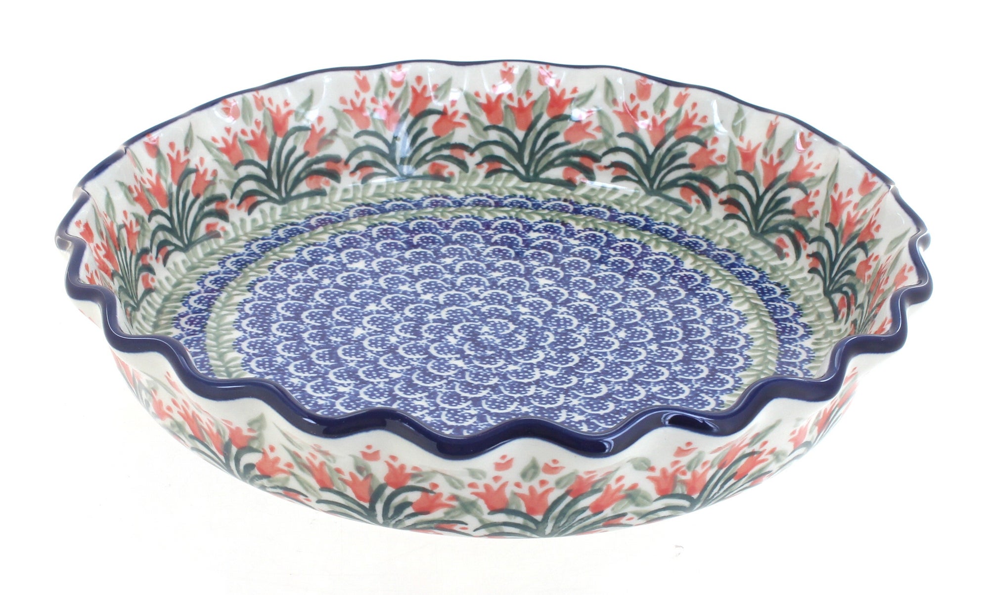 Ceramika Artystyczna Spring Tulip Pie Plate — Polish Pottery