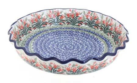 Ceramika Artystyczna Spring Tulip Pie Plate — Polish Pottery