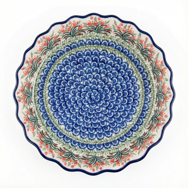 Detail image of Ceramika Artystyczna Spring Tulip Pie Plate — Polish Pottery