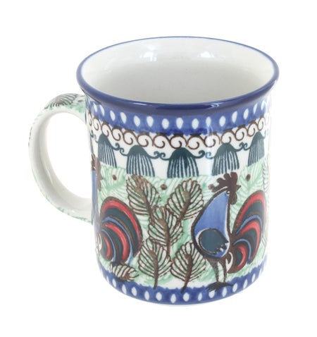 Ceramika Artystyczna Rooster Row Mug — Polish Pottery