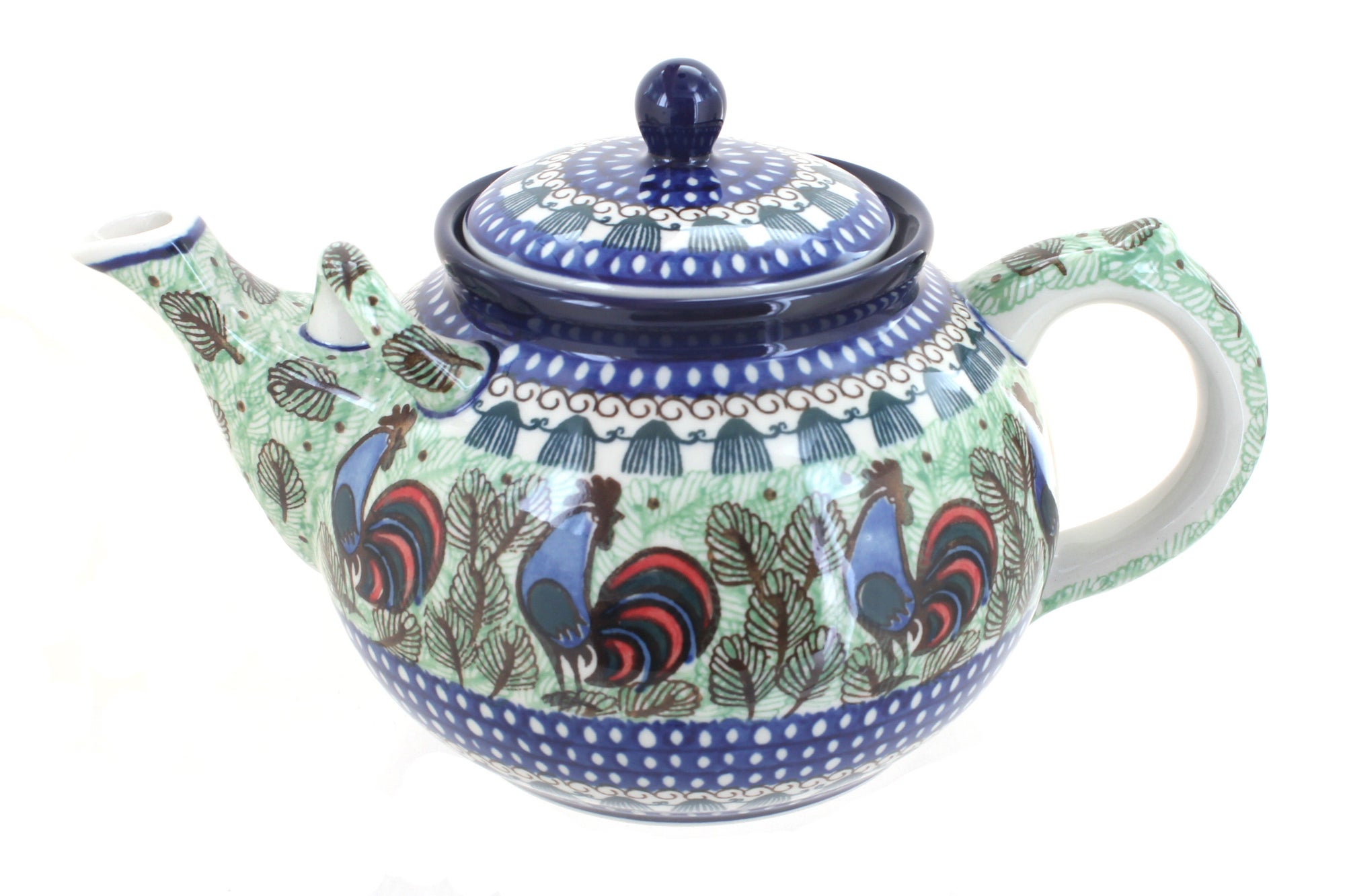Ceramika Artystyczna Rooster Row Teapot — Polish Pottery