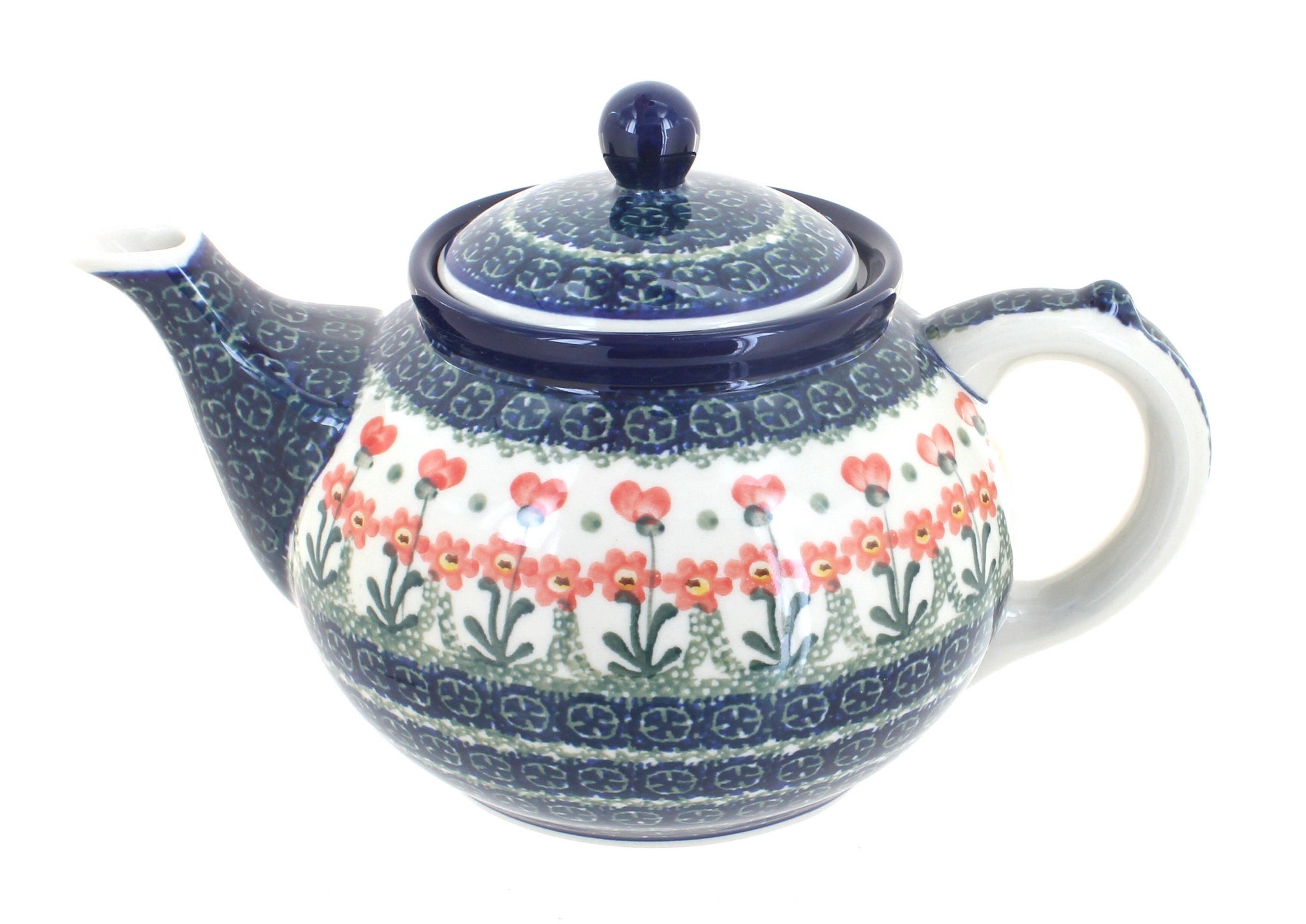 Ceramika Artystyczna Peach Posy Teapot — Polish Pottery