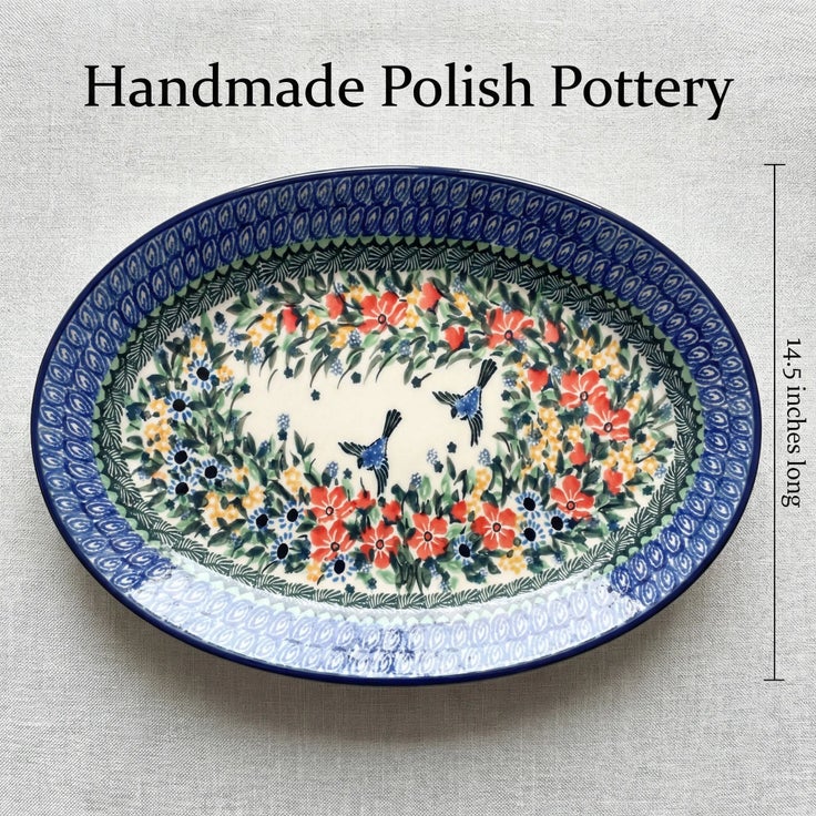 Detail image of Ceramika Artystyczna Maria Large Serving Piece — Polish Pottery