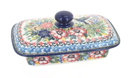 Ceramika Artystyczna Hummingbird Butter Dish — Polish Pottery