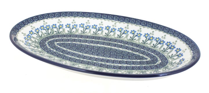Ceramika Artystyczna Blue Posy Large Serving Piece — Polish Pottery