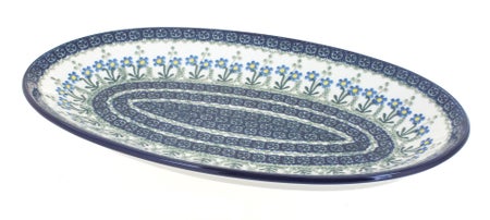 Ceramika Artystyczna Blue Posy Large Serving Piece — Polish Pottery