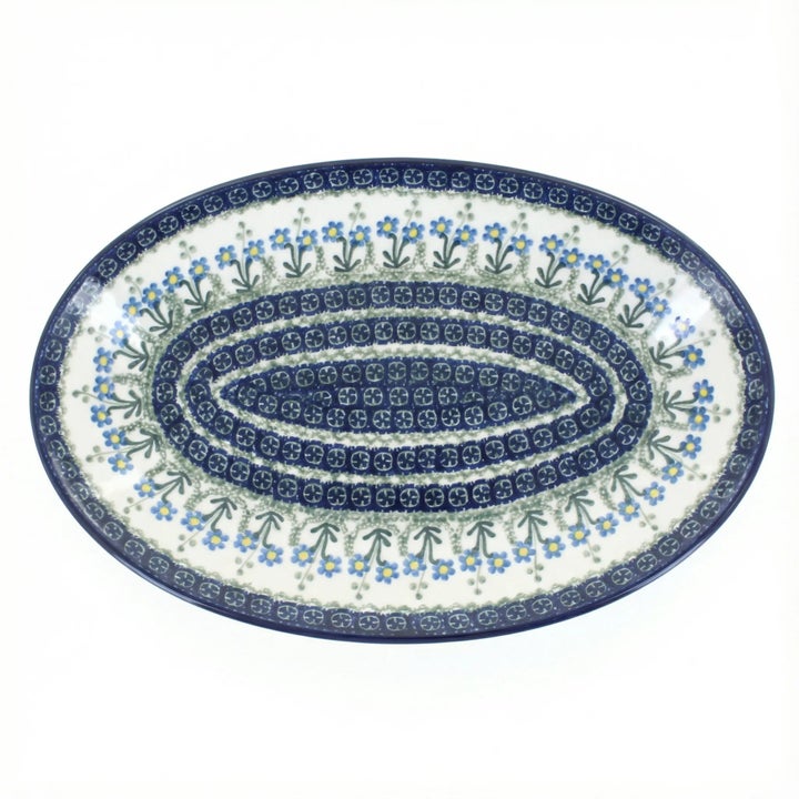 Ceramika Artystyczna Blue Posy Large Serving Piece — Polish Pottery