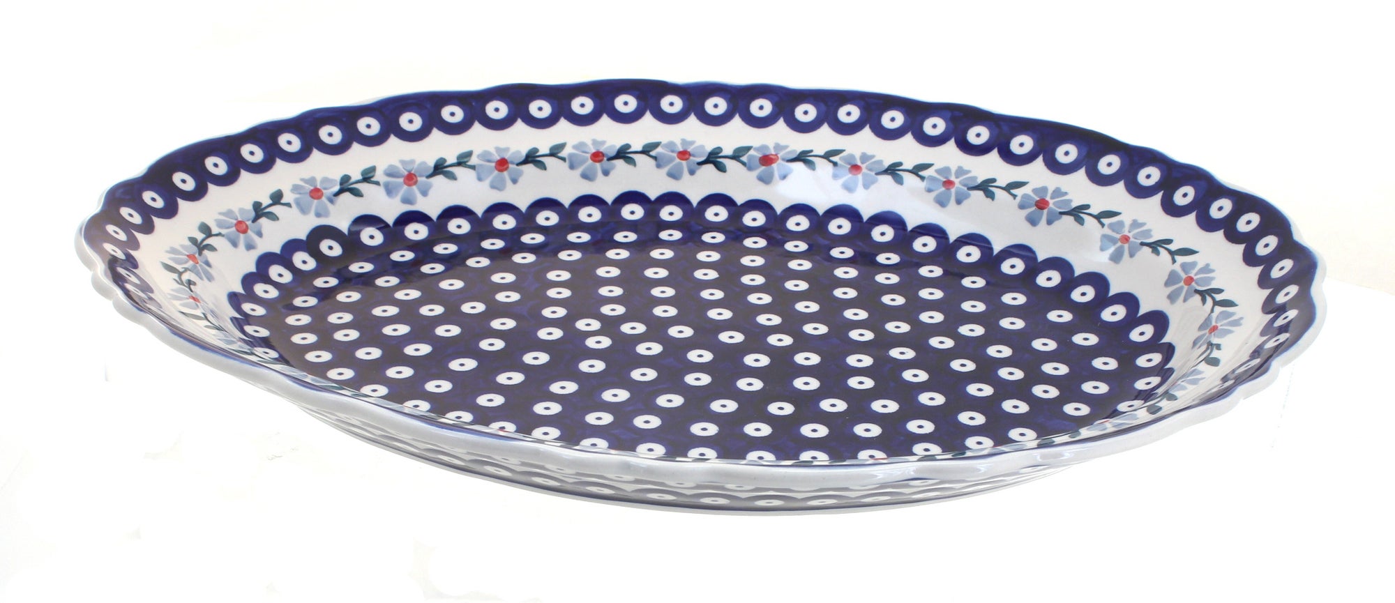 Manufaktura Blue Violet Large Serving Piece — Polish Pottery