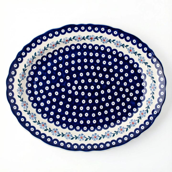 Manufaktura Blue Violet Large Serving Piece — Polish Pottery