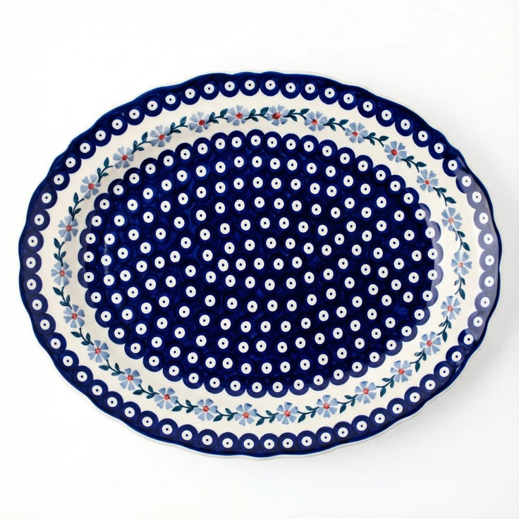 Detail image of Manufaktura Blue Violet Large Serving Piece — Polish Pottery
