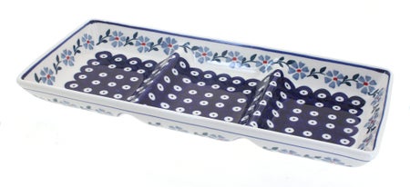 Manufaktura Blue Violet Large Serving Piece — Polish Pottery