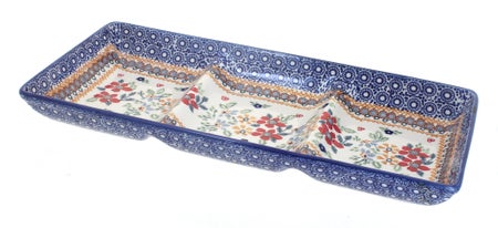 Manufaktura Red Daisy Large Serving Piece — Polish Pottery