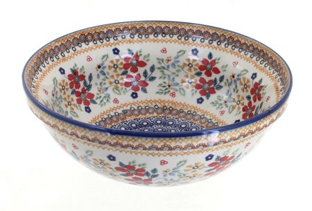 Manufaktura Red Daisy Large Serving Piece — Polish Pottery
