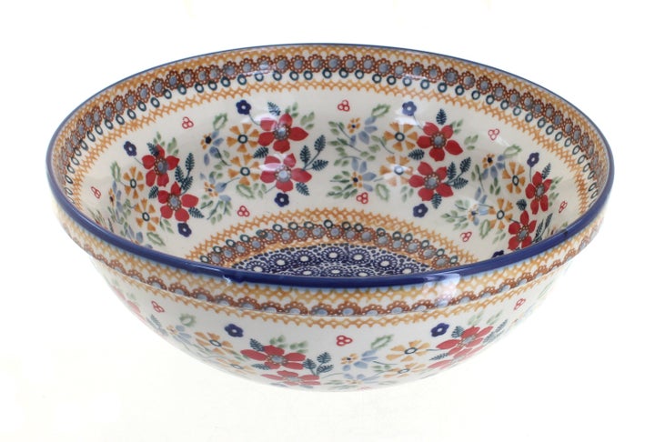Manufaktura Red Daisy Large Serving Piece — Polish Pottery