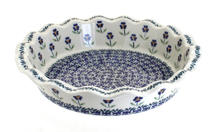 Manufaktura Blue Daisy Pie Plate — Polish Pottery