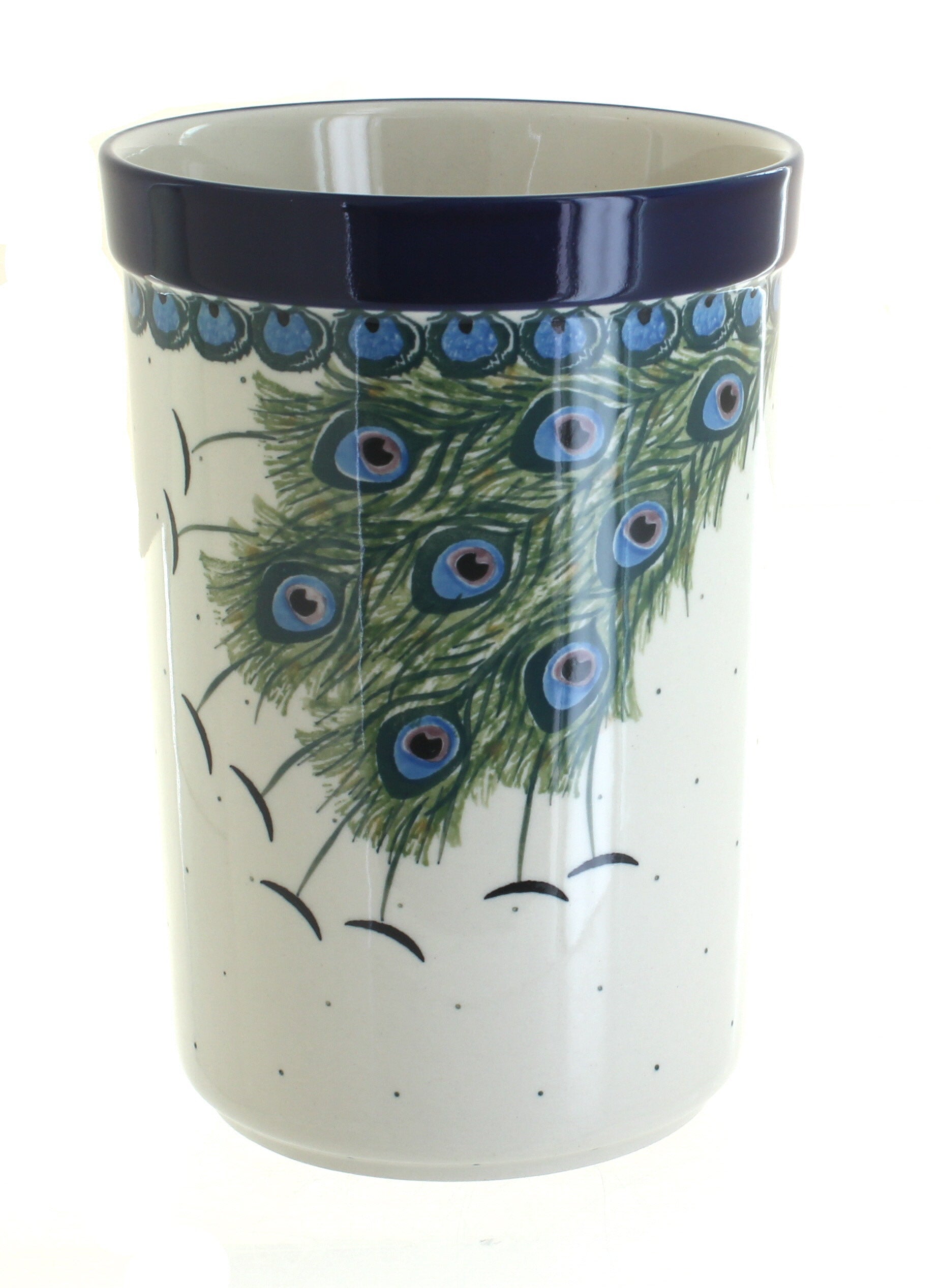 Ceramika Artystyczna Peacock Feather Counter Storage — Polish Pottery