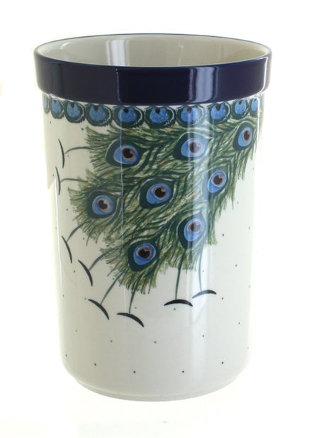 Ceramika Artystyczna Peacock Feather Counter Storage — Polish Pottery