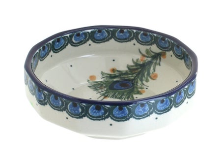 Ceramika Artystyczna Peacock Feather Petite Bowl/Dish — Polish Pottery