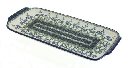 Ceramika Artystyczna Blue Posy Small Serving Piece — Polish Pottery