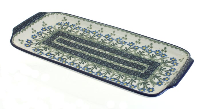 Ceramika Artystyczna Blue Posy Small Serving Piece — Polish Pottery