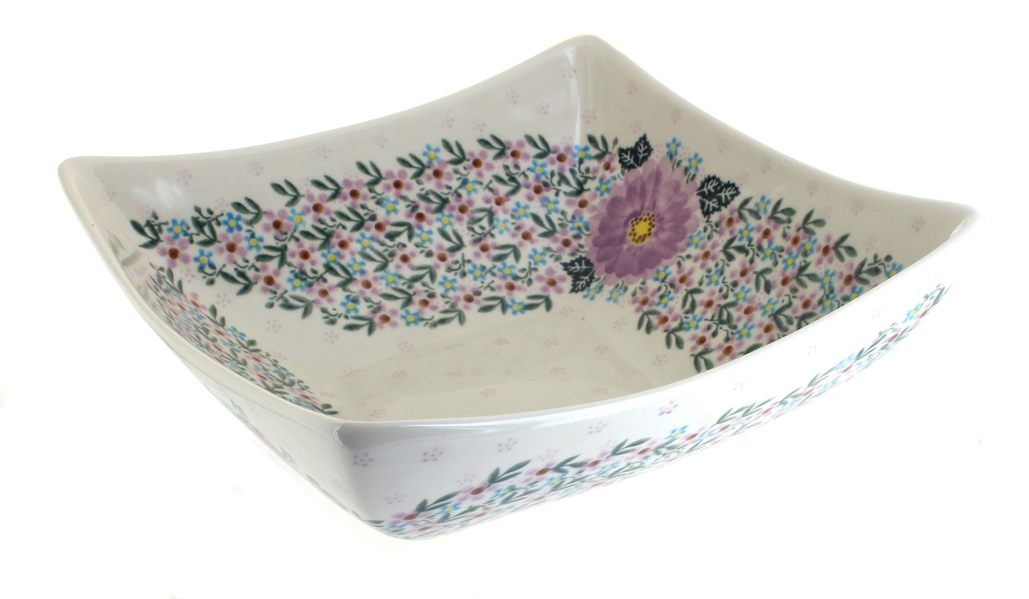 Vena Lilac Garden Large Serving Piece — Polish Pottery