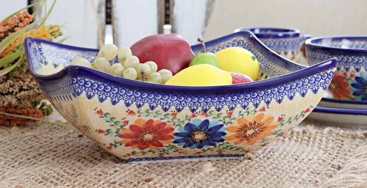Vena Autumn Burst Large Serving Piece — Polish Pottery