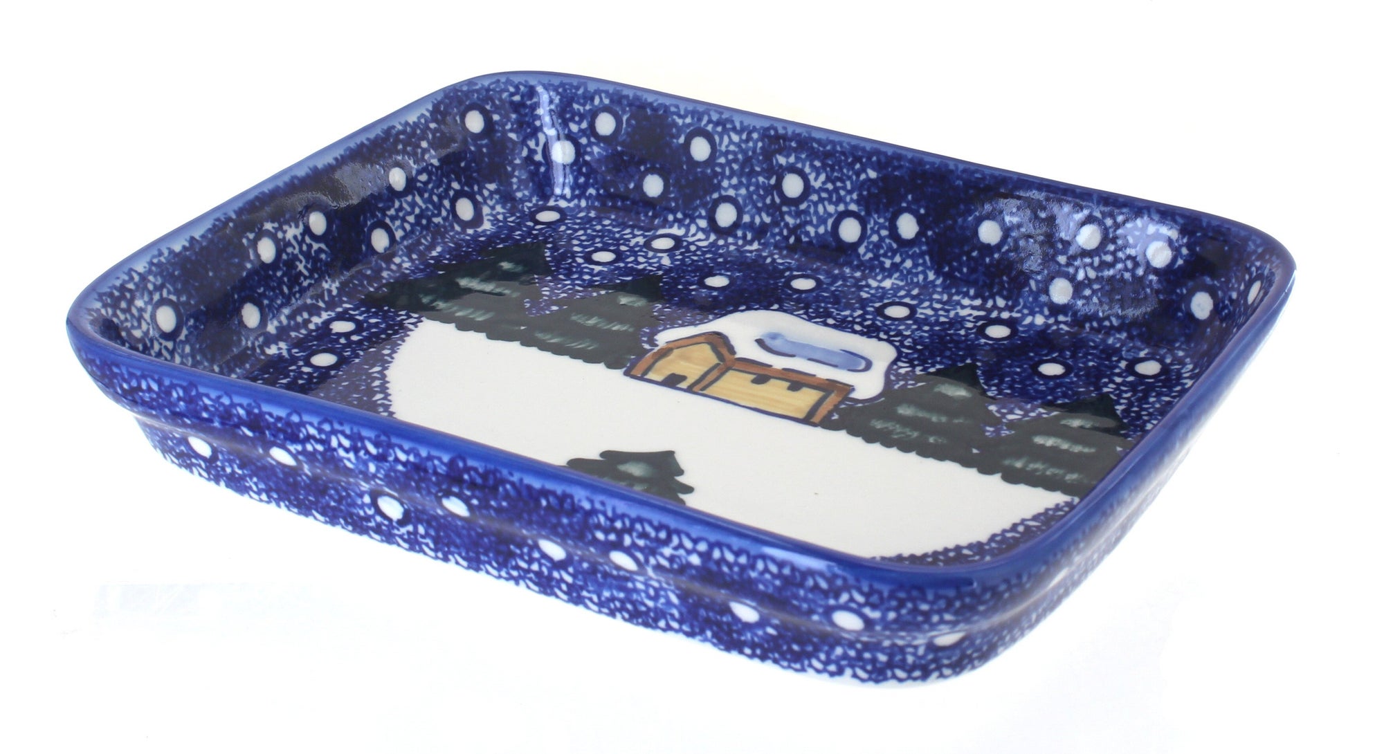 WR Unikat Winter Forest Medium Bakeware — Polish Pottery