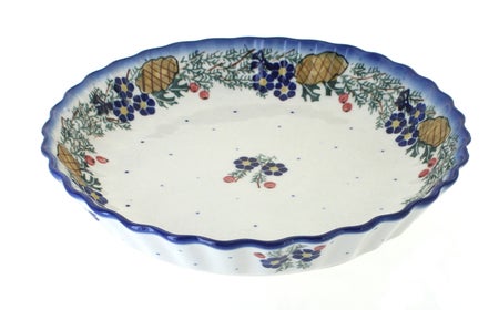 WR Unikat Pinecone Pie Plate — Polish Pottery