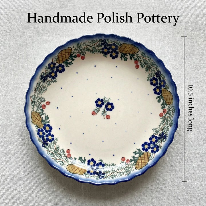 WR Unikat Pinecone Pie Plate — Polish Pottery