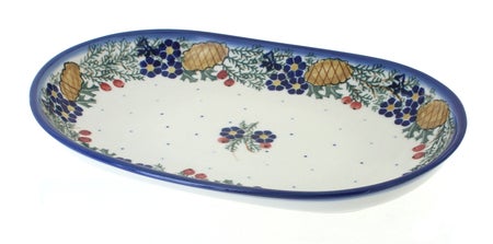 WR Unikat Pinecone Small Serving Piece — Polish Pottery