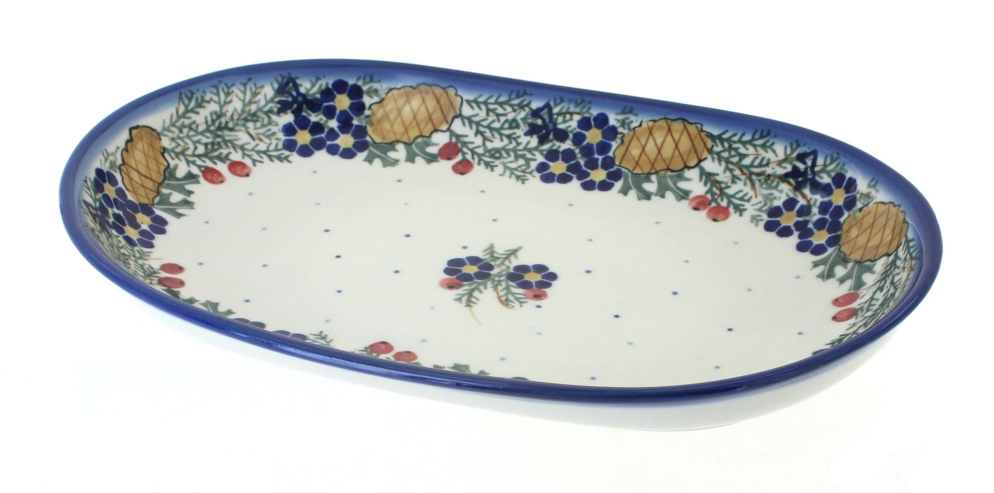 WR Unikat Pinecone Small Serving Piece — Polish Pottery