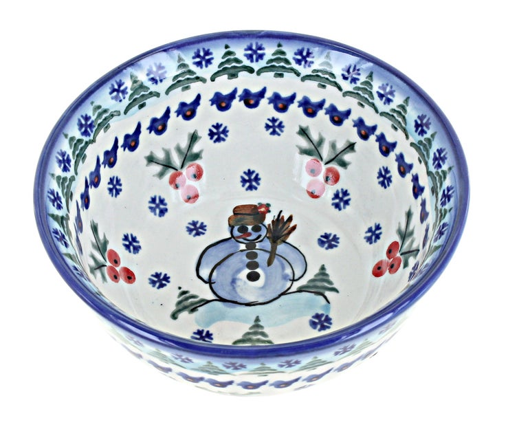 Detail image of WR Unikat Frosty Duo Large Serving Piece — Polish Pottery