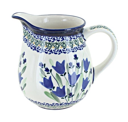 Zaklady Blue Tulip Pitcher — Polish Pottery