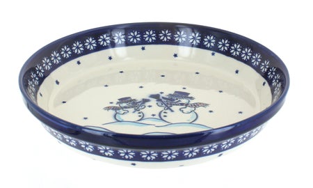 Zaklady Frosty Friend Pie Plate — Polish Pottery