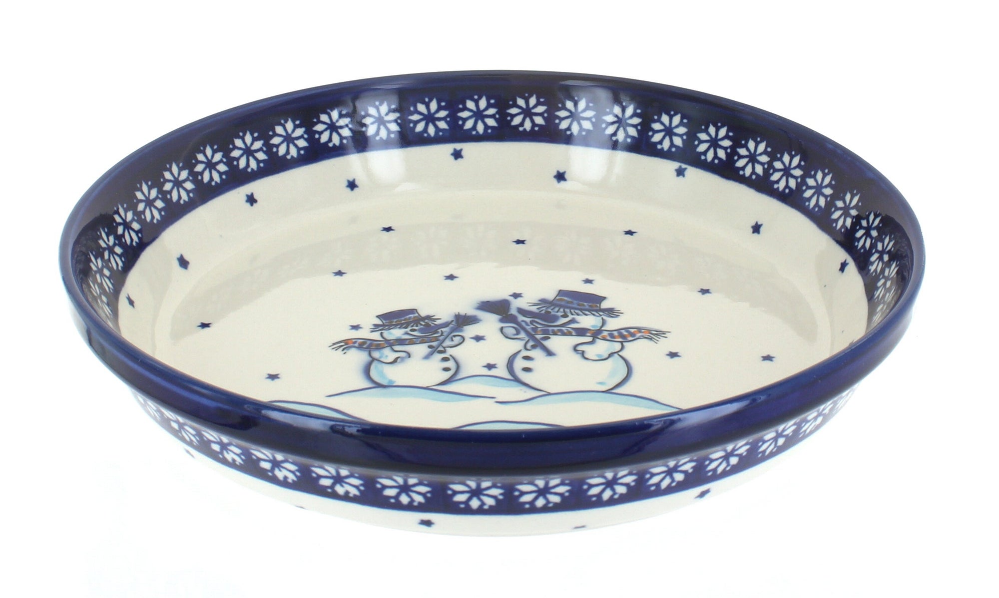 Zaklady Frosty Friend Pie Plate — Polish Pottery