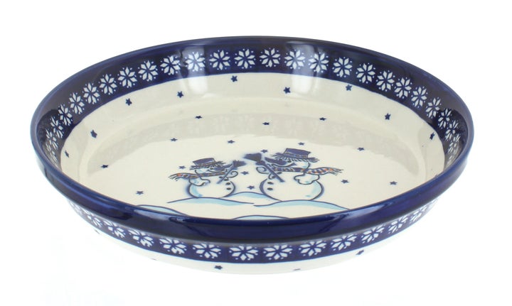 Zaklady Frosty Friend Pie Plate — Polish Pottery