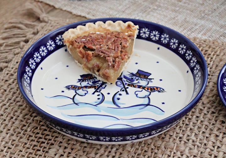 Zaklady Frosty Friend Pie Plate — Polish Pottery