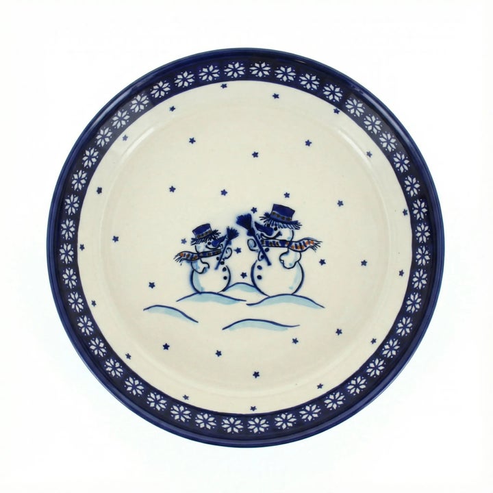 Zaklady Frosty Friend Pie Plate — Polish Pottery