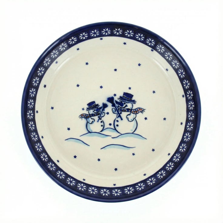 Detail image of Zaklady Frosty Friend Pie Plate — Polish Pottery