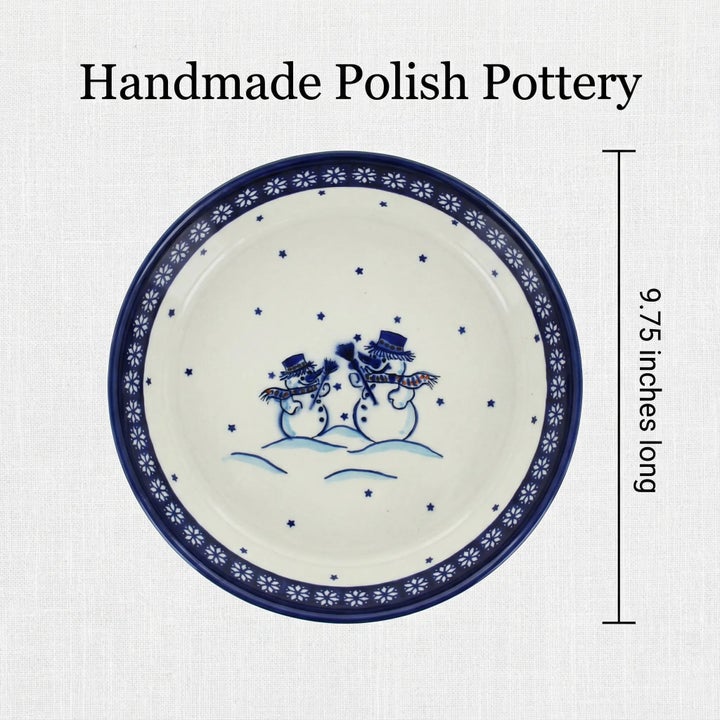 Zaklady Frosty Friend Pie Plate — Polish Pottery