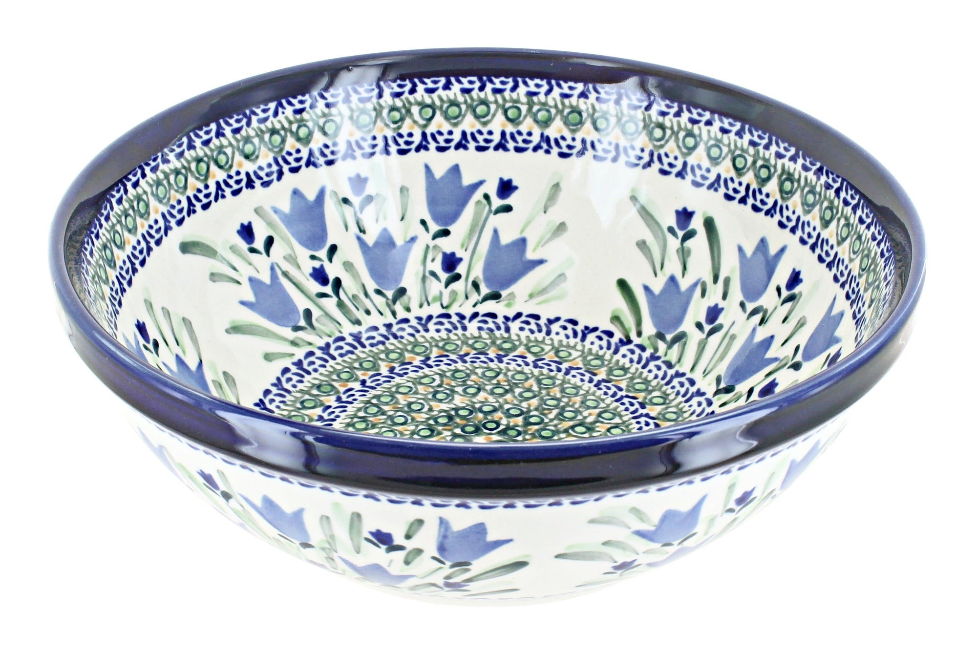 Zaklady Blue Tulip Large Serving Piece — Polish Pottery