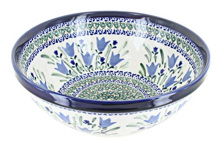 Zaklady Blue Tulip Large Serving Piece — Polish Pottery