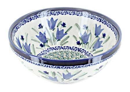 Zaklady Blue Tulip Small Serving Piece — Polish Pottery