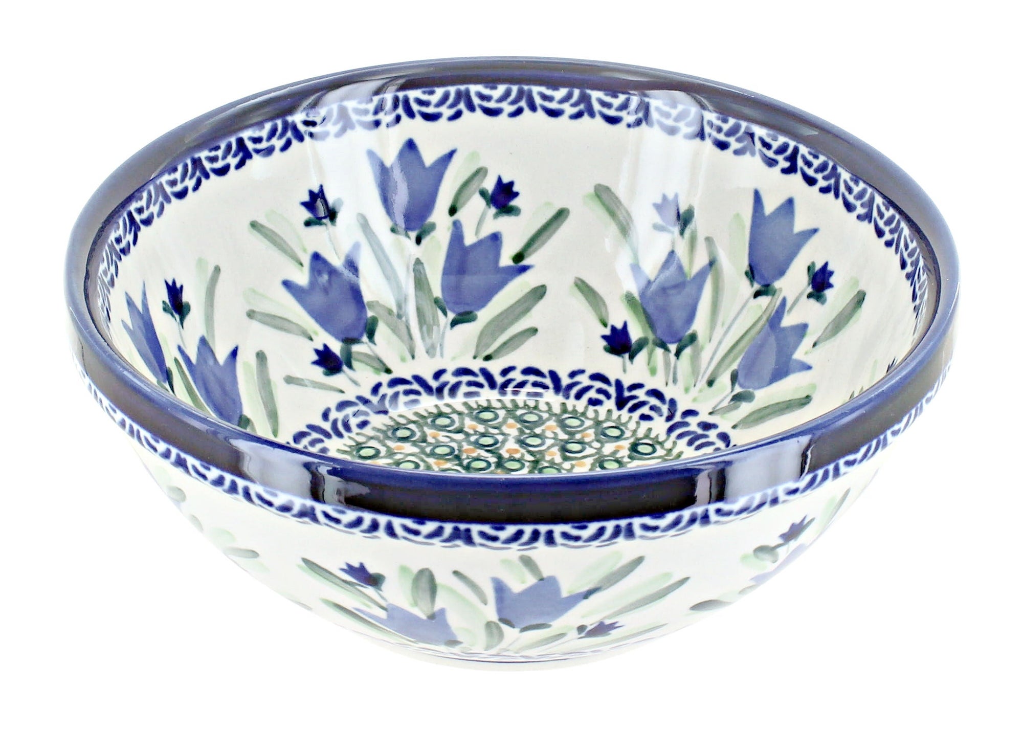 Zaklady Blue Tulip Small Serving Piece — Polish Pottery